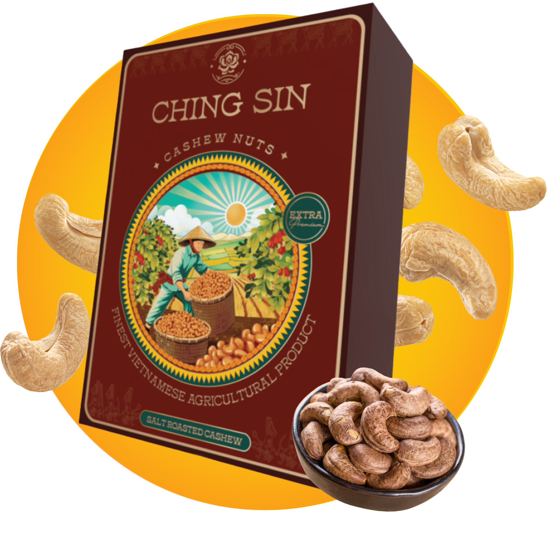 Hạt điều rang muối xếp hoa